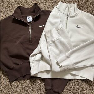 TWO Nike Cropped Zip Up Hoodies | Both Small